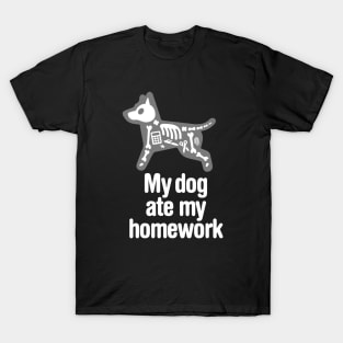 Funny My dog ate my homework back to school student teacher T-Shirt